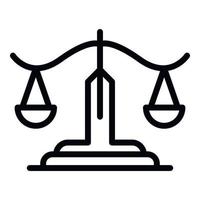 ícone de equilíbrio de justiça de proteção, estilo de estrutura de tópicos vetor