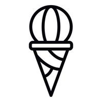 ícone de bola de casquinha de sorvete, estilo de estrutura de tópicos vetor