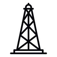 ícone de torre de petróleo, estilo de estrutura de tópicos vetor