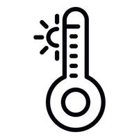 ícone de termômetro ao ar livre, estilo de estrutura de tópicos vetor