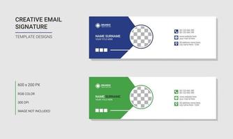 designs de modelo de assinatura de e-mail comercial vetor