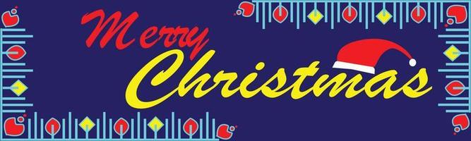 feliz natal web banner horizontal com árvore de natal e forma geométrica em fundo azul profundo, banner de saudação de natal, cabeçalhos, cartazes, cartões, site. bandeira da web, ilustração vetorial. vetor