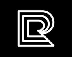 letra r monograma linha linear minimalista abstrato moderno contorno pilha estrutura vetor design de logotipo