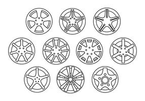 Vector de linha de coleção de rodas de liga livre