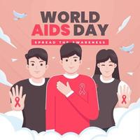 ilustração do conceito de vetor do dia mundial da aids