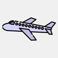 avião de ícone. elementos de transporte. ícones no estilo de linha preenchida. bom para impressões, cartazes, logotipo, sinal, propaganda, etc. vetor