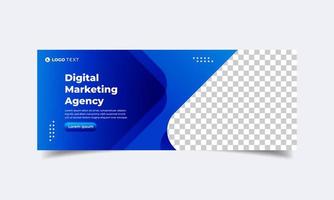 design de modelo de postagem de banner de agência de marketing digital vetor