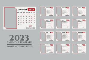 design de modelo de calendário de mesa moderno 2023 vetor