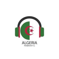 vetor de bandeira de fone de ouvido argélia em fundo branco.