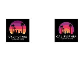 design de logotipo de praia da Califórnia em estilo retrô vetor