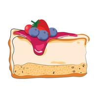fatia de bolo delicioso. design de ilustração vetorial de sobremesa vetor