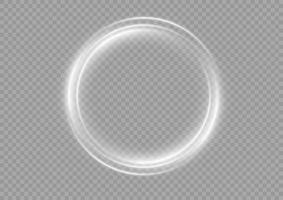 redemoinho branco claro. efeito de luz curva da linha branca. semicírculo de reflexo de vetor de luz branca de luxo abstrato e efeito de luz de faísca. portal de círculo branco luminoso. png pódio, plataforma, mesa.