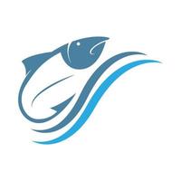 design de ícone de logotipo de pesca vetor