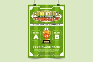 cartaz de evento esportivo de torneio de futebol ou modelo de design de folheto design simples e elegante vetor