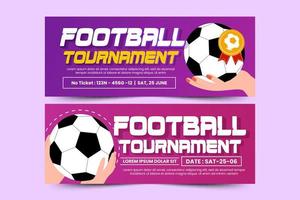 modelo de design de banner de evento esportivo de torneio de futebol design simples e elegante vetor