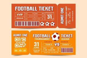 modelo de design de bilhete de evento esportivo de torneio de futebol design simples e elegante vetor