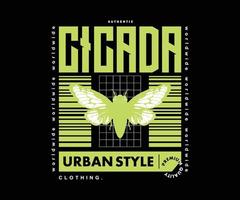 design de camiseta de ilustração de cigarra futurista, gráfico vetorial, pôster tipográfico ou camisetas street wear e estilo urbano vetor