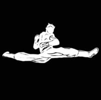 ilustração logotipo vetor chute de taekwondo