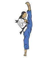 vetor de logotipo de ilustração de taekwondo