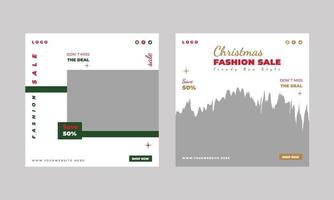 conjunto de banner do instagram de venda de moda de natal vetor
