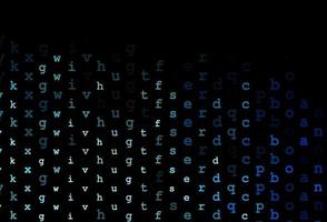 fundo vector azul escuro com sinais do alfabeto.