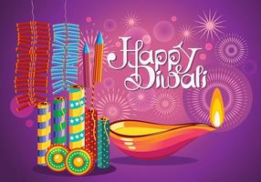 Foguete colorido para diversão de férias Diwali vetor