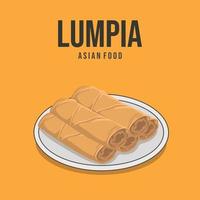 lumpia, ilustração vetorial de comida tradicional da indonésia vetor