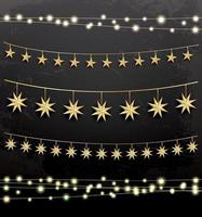 guirlandas com estrelas. conjunto de decoração. vetor