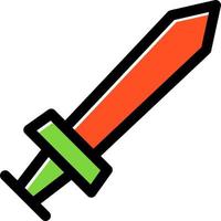 design de ícone de vetor de linha de espada de jogo