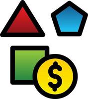 design de ícone de vetor de linha de dinheiro de jogo