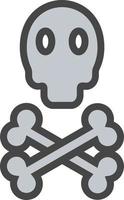 design de ícone de vetor de ossos cruzados de caveira
