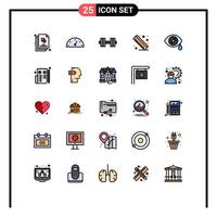 25 ícones criativos sinais e símbolos modernos de halteres de olho do navegador gotas régua editável elementos de design vetorial vetor
