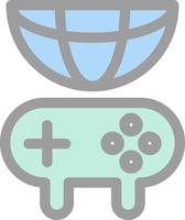 design de ícone de vetor de linha de jogo global