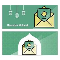 banner de conceito ramadan kareem com padrões islâmicos vetor