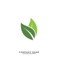 logotipo de folhas verdes. planta natureza eco jardim estilizado ícone vetor botânico.