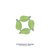 logotipo de folhas verdes. planta natureza eco jardim estilizado ícone vetor botânico.