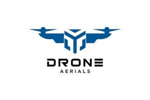 modelo de design de logotipo de drone letra y. vetor de ícone de drone de fotografia. design criativo. ilustração