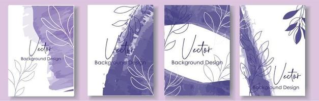 conjunto de fundo aquarela violeta roxo vetor