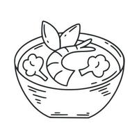 ilustração isolada de doodle de sopa de missô vetor