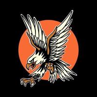 ilustração de arte águia vetor colorido desenhado à mão para camiseta, adesivo, cartaz, logotipo etc
