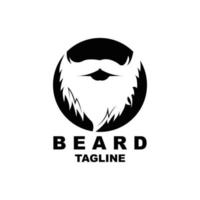 design de logotipo de barba, vetor de cabelo de aparência masculina, design de estilo de barbearia masculina