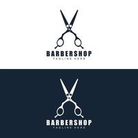 design de logotipo de tesoura, vetor de barbeador de barbearia, ilustração de marca de tesoura de barbearia