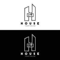 logotipo de design de casa, logotipo de construção, ícone de propriedade e empresa de construção vetor