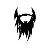 design de logotipo de barba, vetor de cabelo de aparência masculina, design de estilo de barbearia masculina