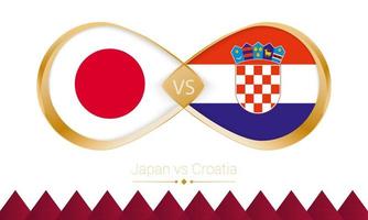 ícone dourado do japão contra a croácia para a partida de futebol 2022, rodada de 16.