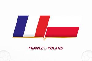 frança vs polônia na competição de futebol, rodada de 16. versus ícone no fundo do futebol. vetor