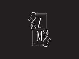 design criativo de imagem vetorial de letra de logotipo de luxo zm mz vetor