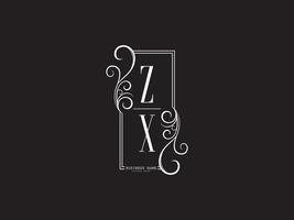 design criativo de imagem vetorial de letra de logotipo de luxo zx xz vetor