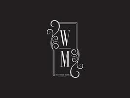 ícone de logotipo wm minimalista, novo design de ícone de logotipo de luxo wm vetor