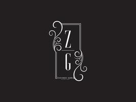 design criativo de imagem vetorial de letra de logotipo de luxo zg gz vetor